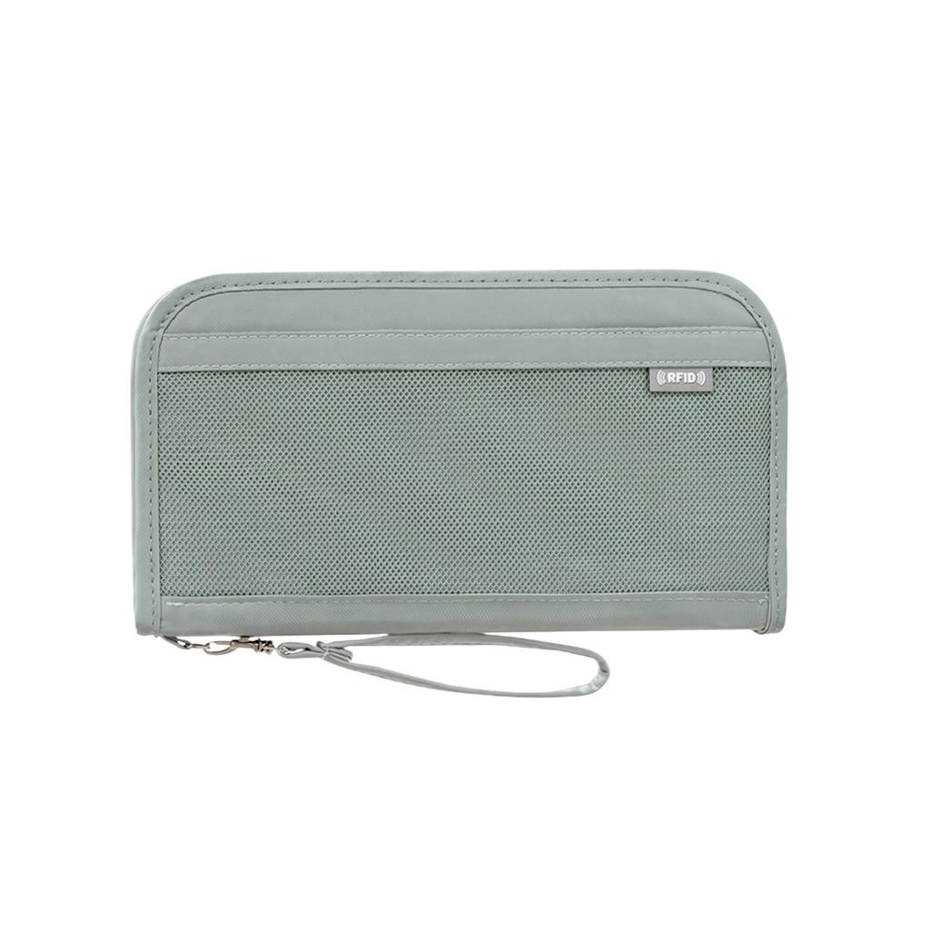Travel Passport Holder Wallet RFID Blocking Document Organizer Zippered Security Case Wrist Strap for Cards Cash and Important Papers