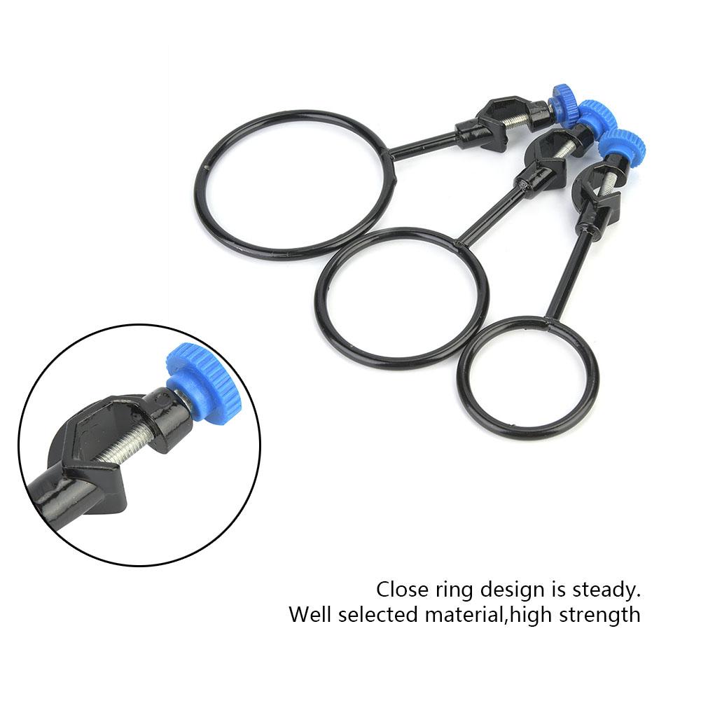 3 Pcs Laboratory Support Iron Steel Close Ring Black Coating of Diameter 60 80 100mm