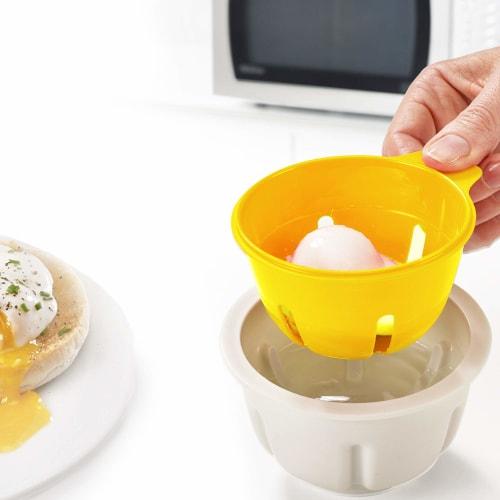 Joseph Joseph Microwave Poached Egg Cooker, M-Cuisine (White/Yellow) 20123