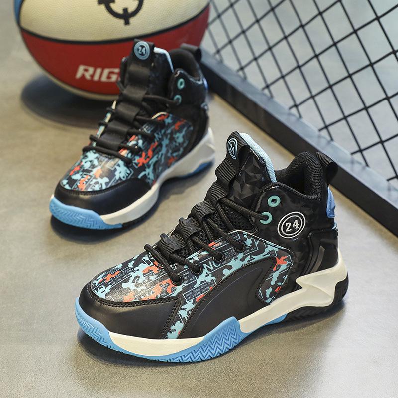 

Мальчиковые весенние баскетбольные кроссовки 2025: Нескользящие кроссовки с хлопковой подкладкой для детей среднего и старшего возраста, подростковая тренировочная обувь 37