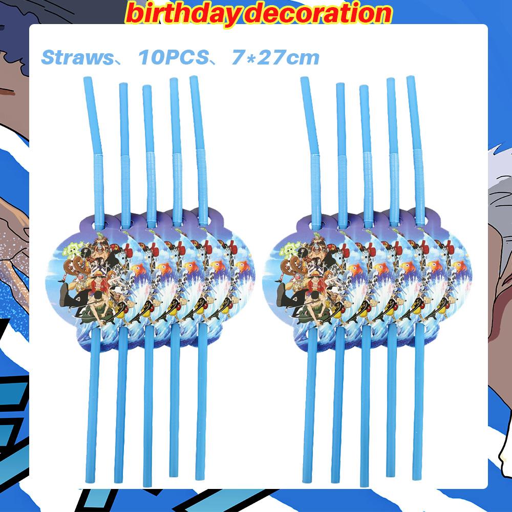 Dekoracje Urodzinowe One Piece Balon Luffy Zoro Jednorazowe Talerzyki Imprezowe Baner Dekoracja Tortu Torebki na Prezenty Chłopcy Akcesoria na Baby Shower