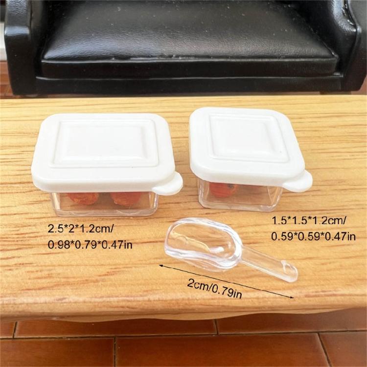 Practical Small Dollhouses Food Storage Containers Clear Sturdy Plastic Food Boxes Portable for Crafting Supplies