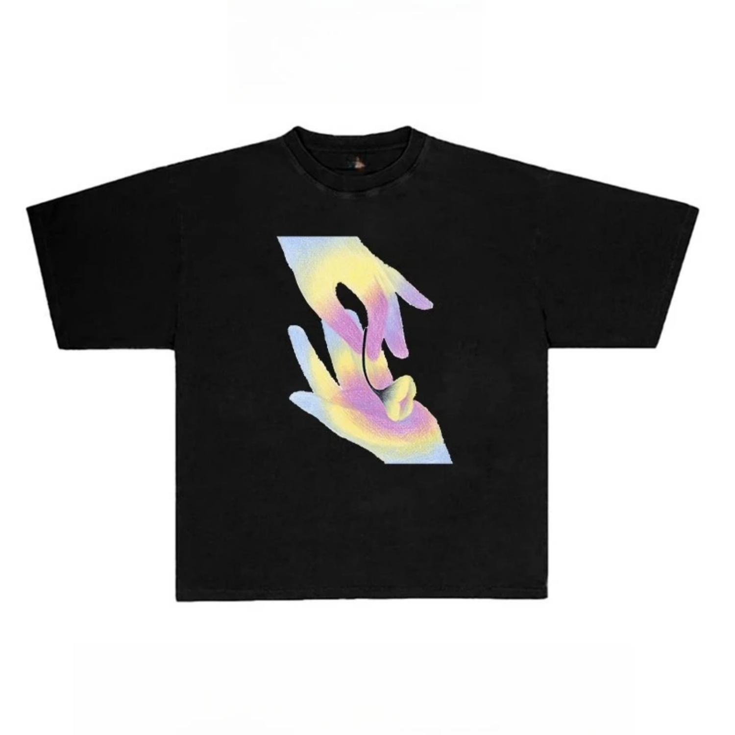 

2025 Winter Autumn Hot Sale Loose Short-sleeved T-shirt Casual Luxury Brand Skade Trend T-shirt for and Graphic Tops(4) S