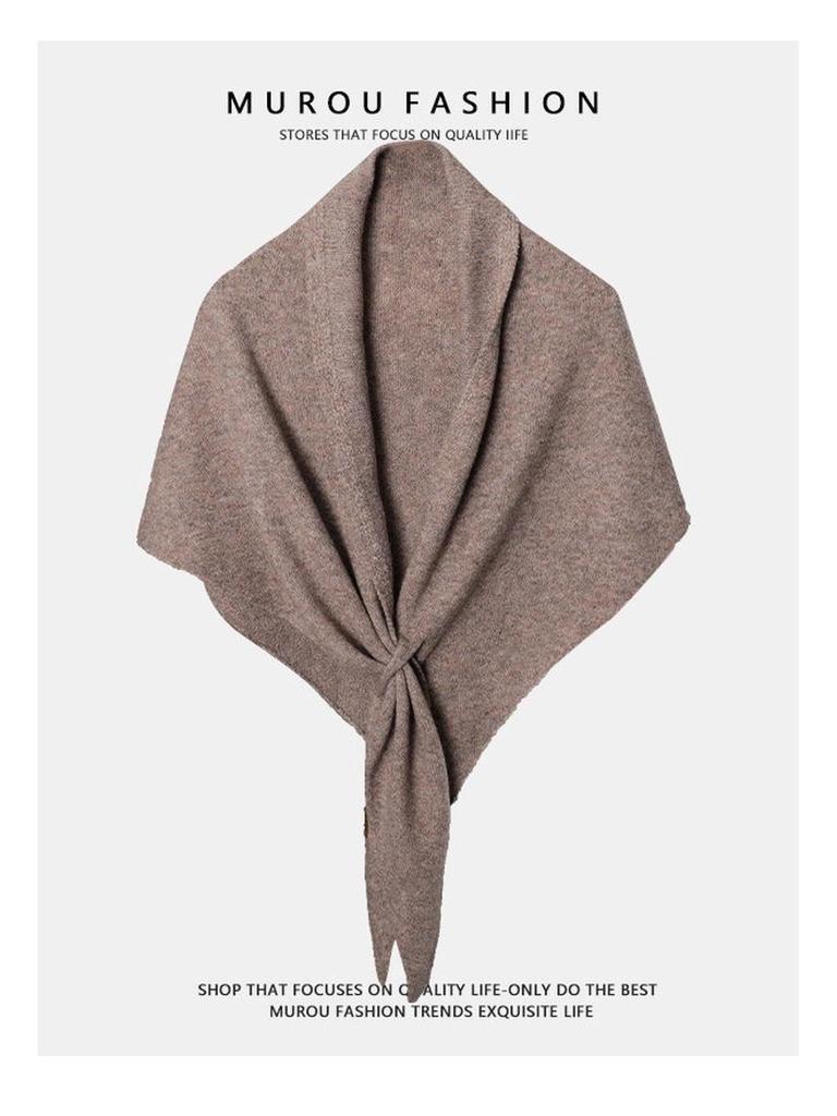 Extra großer roter Dreiecksschal aus Merinowolle - Gestrickte Stola für Damen, Wärme für Herbst/Winter