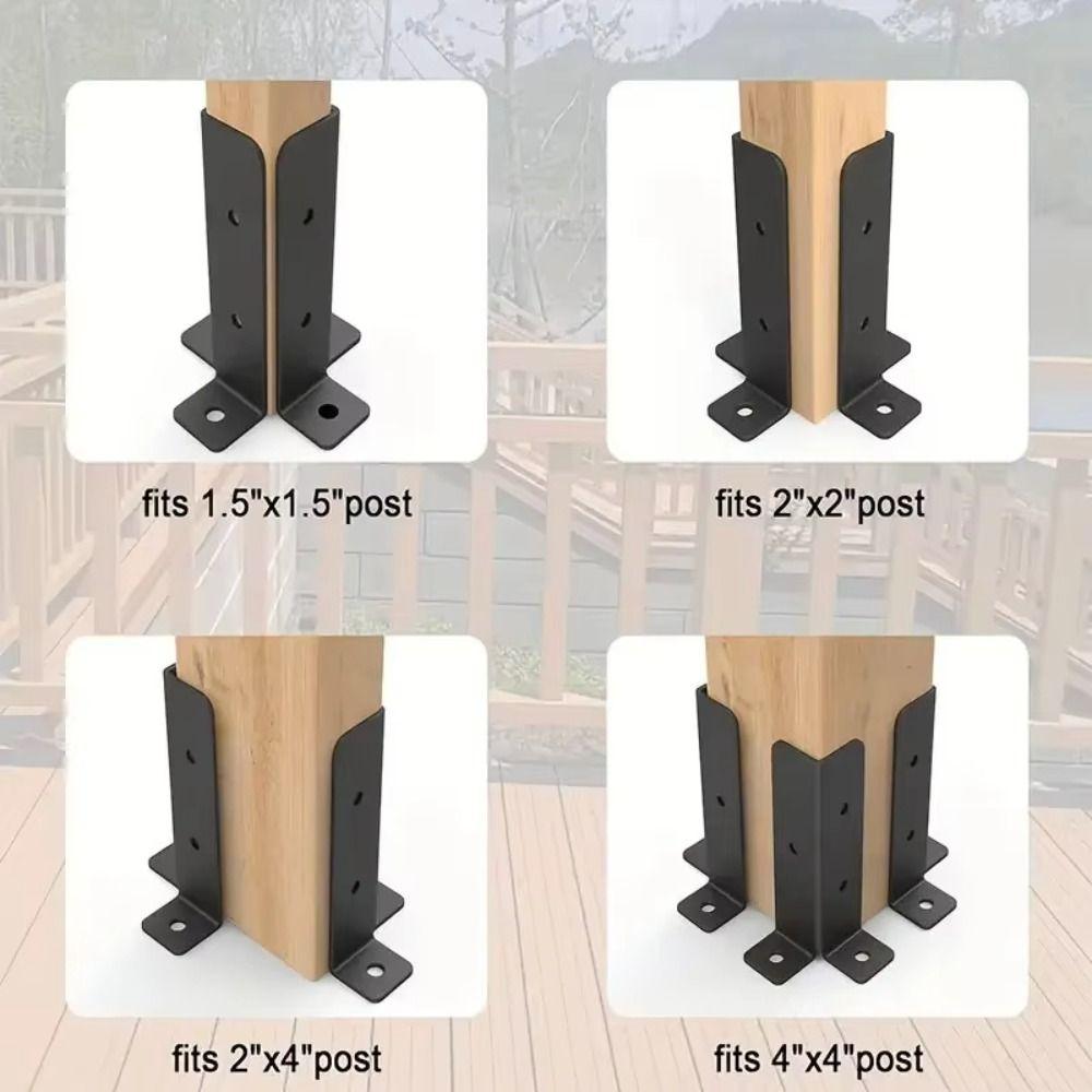 4pcs Corrosion Resistant Fence Post Base Support Pergola Post Base Brackets  Courtyard Outdoor