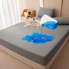 1 Waterproof Fitted Sheet,Solid Color Bed Cover Sheet, Bed Cover Mattress Cover Elastic Band Bed Skirt Breathable Sheet Only 1 Sheet