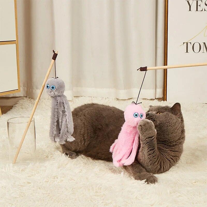 Interactive Cat Toys Plush Cat Playing Toys Funny Kitten Stick Catcher Teaser Toys for Cats Pet Supplies Products