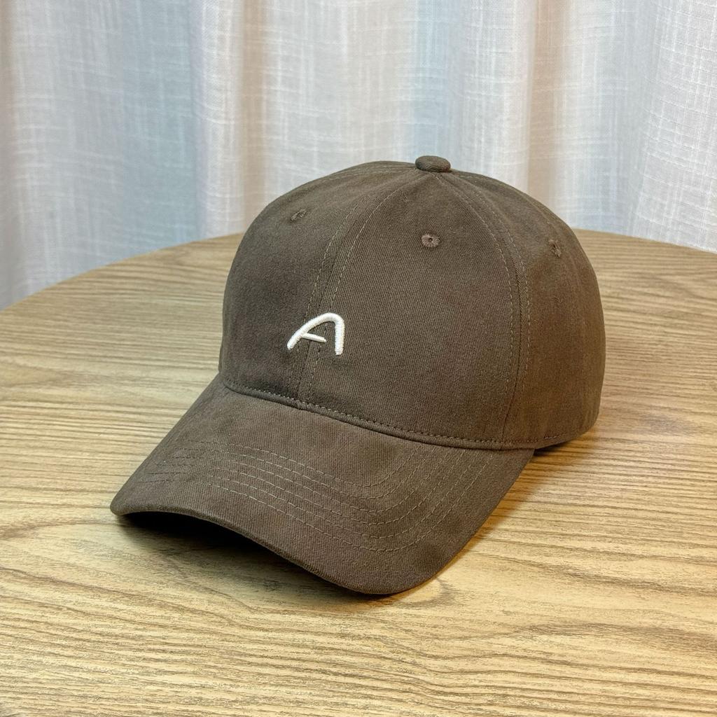 Baseball Cap for Women In Autumn New Style Simple Wide Brim Big Head Circumference Soft Top Peaked Cap Showing Face Small Retro Washed Hat