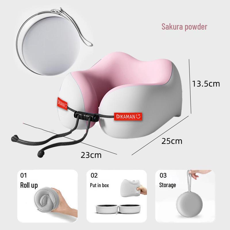 Portable U-shaped Memory Foam Neck Support Pillow for Travel and Long Trips
