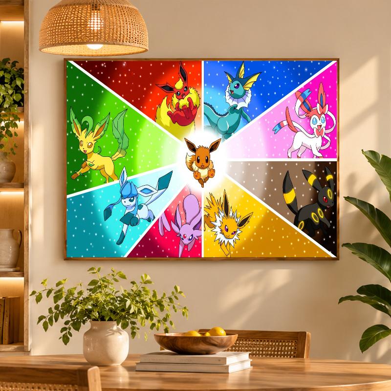 5D Diamond Painting Eevee Evolutions DIY Full Drill Diamond Art Kit Home Decoration