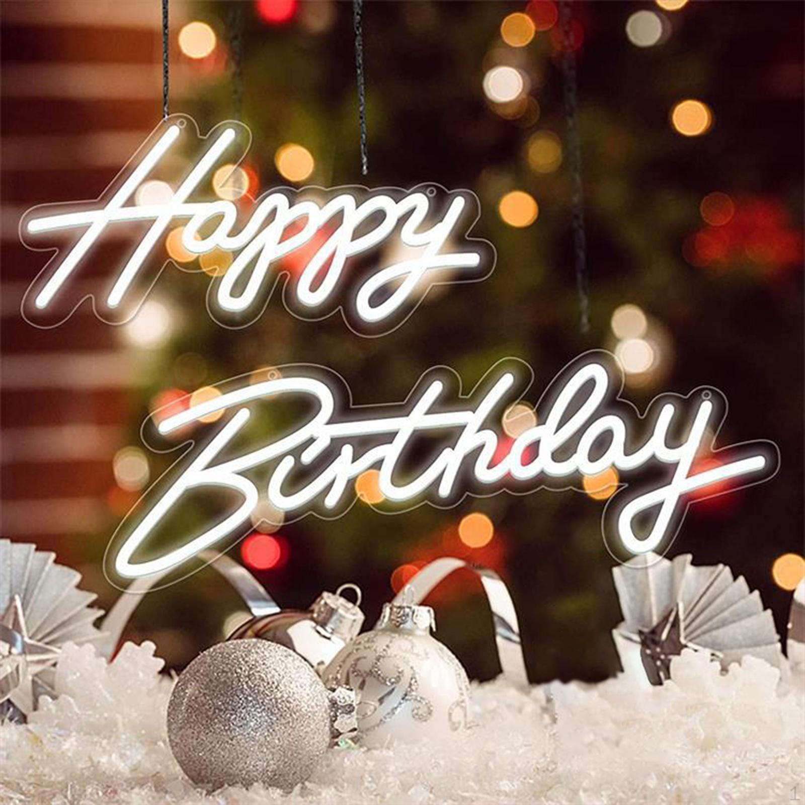 

LED Happy Birthday Neon Signs, Banner Lamp for Bar Background Wall Living