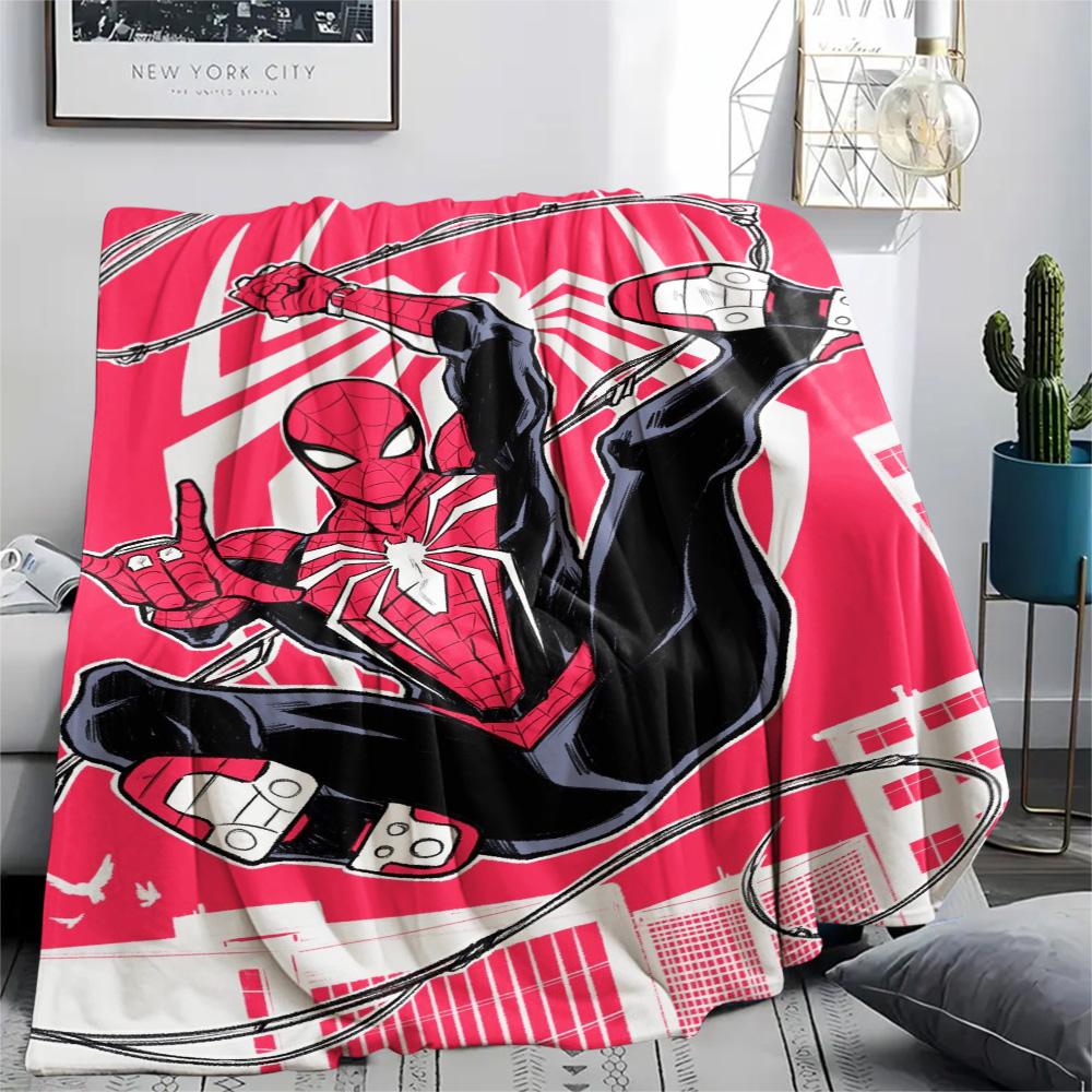 Spider Man Black Graphic Blanket Suitable For All Seasons Camping Trip Air Conditioning Blanket Christmas Gifts Digital Printing