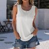 Summer Casual Solid Color Sleeveless Round Neck Small Sexy Zipper Decorated T-shirt Top