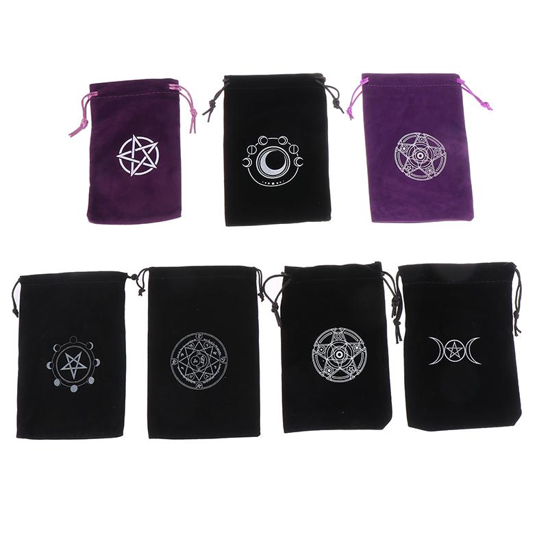 1Pc Samt Tarots Oracle Karten Lagerung Tasche Runes Konstellation Hexe Wahrsagerei Zubehör Schmuck Würfel Tasche Kordelzug Beutel