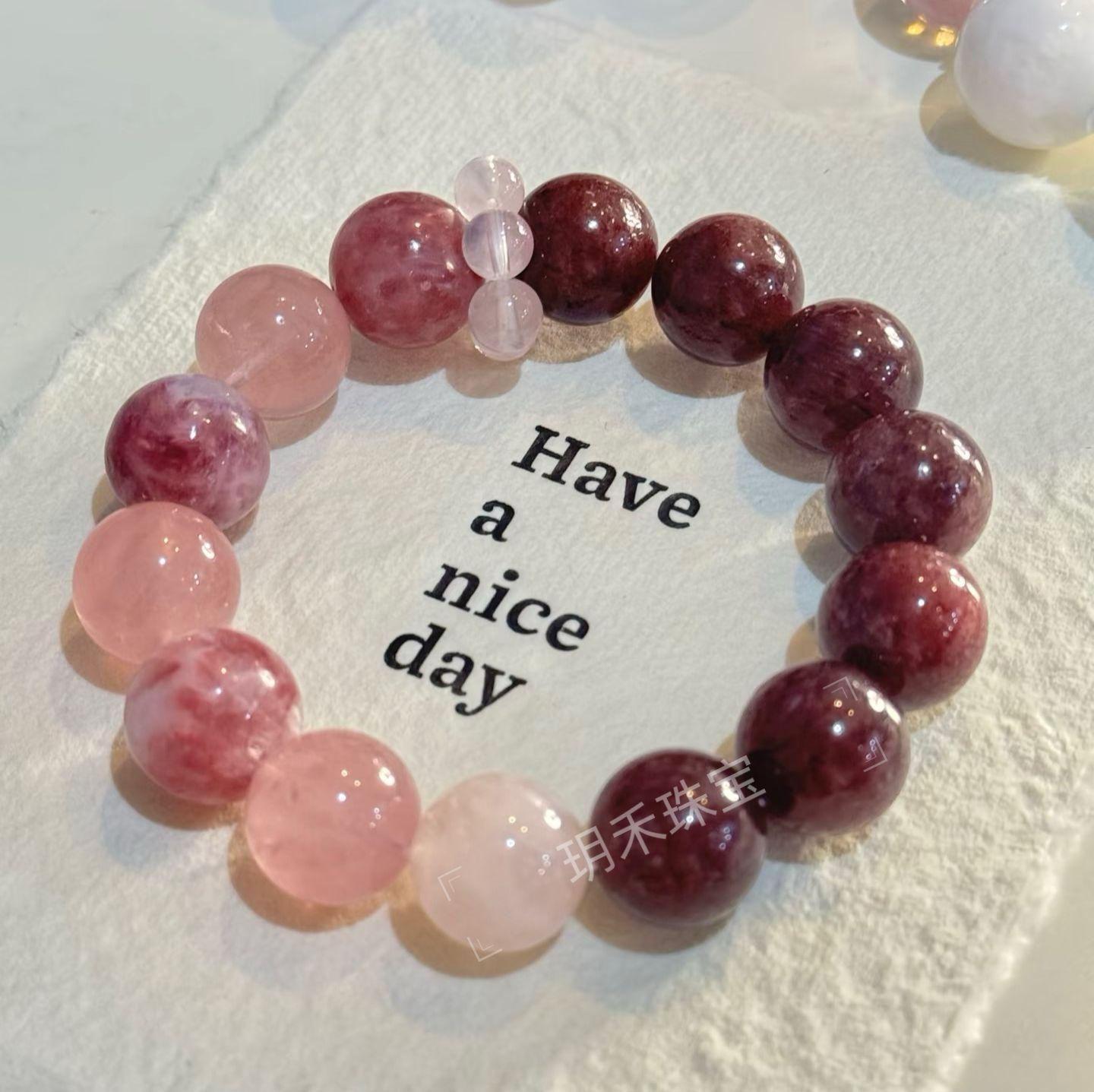 Осеннее Новое Поступление: Натуральный Кристалл Вишня Клубника и Розовый Грейпфрут Кварц с Розовыми Изумрудными Акцентами