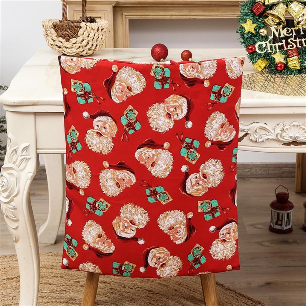 Christmas Dinner Table Decoration Restaurant Chair Cover 2024 New Year Decor Chair Back Covers Christmas Decoration