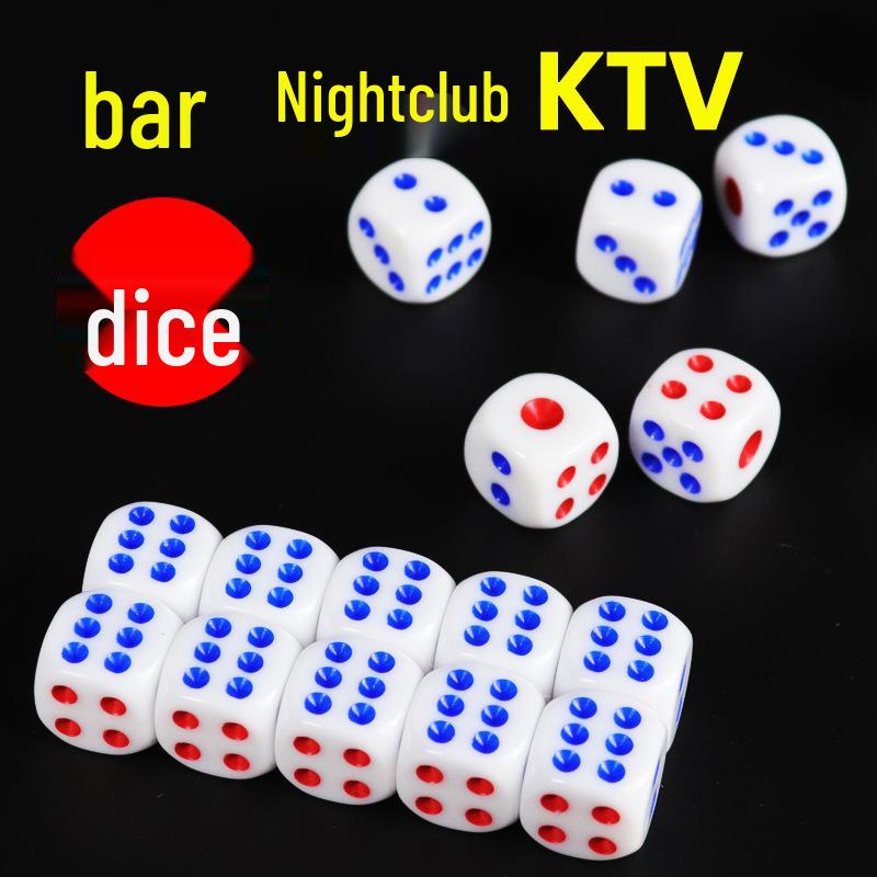 Red/Blue 6-Sided Acrylic KTV Dice for Casual Entertainment
