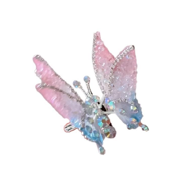 

Flying Butterfly Hair Clip for Girls Lovely 3D Moving Wing Rhinestones Hair Clip for Women Everyday Wear All Matching розовый