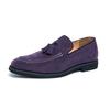 Large Size Suede Business Tassel Loafers Men's British Fashion Purple Dress Leather Shoes Wedding Men's Shoes