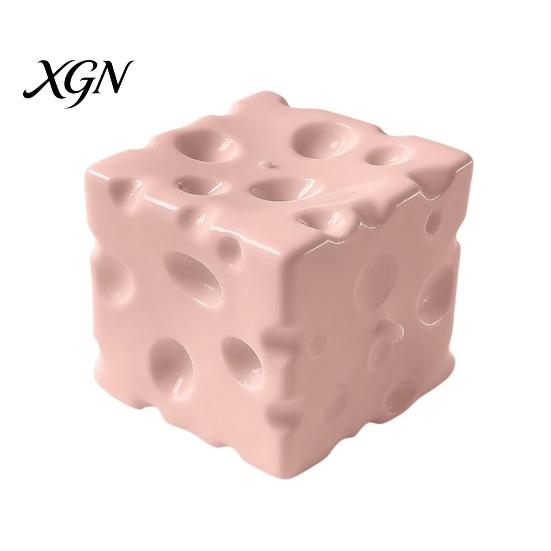 Classroom Sensory Toy Cheese Squeeze Slow Rising Stress Relief Soft Rebound Foam Texture Cube Fidget for Office Home Use