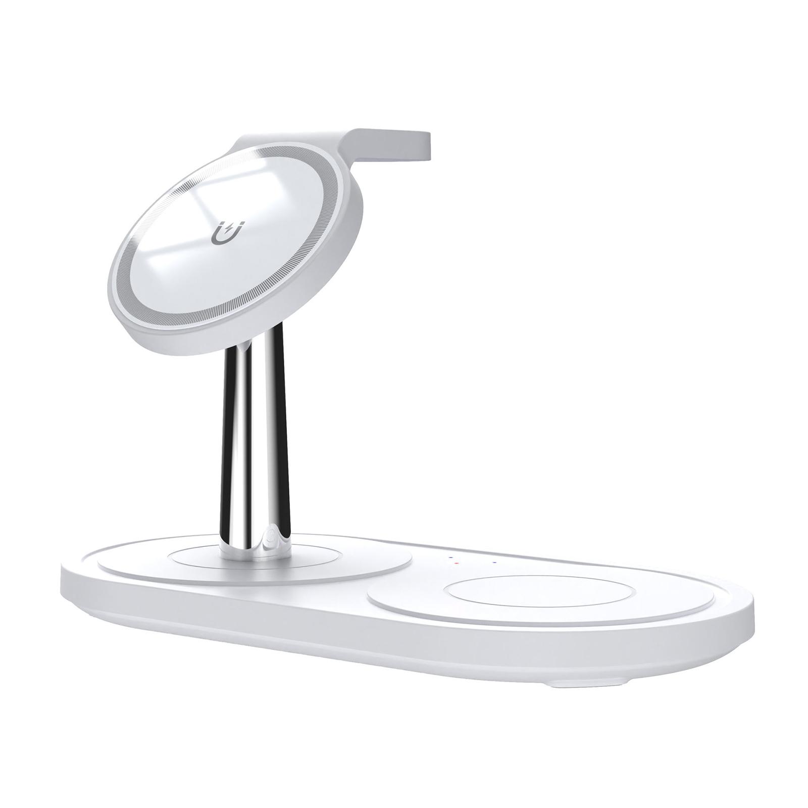 

Беспроводное зарядное устройство 3 в 1 15 Вт для Apple, магнитное беспроводное зарядное устройство, многофункциональный настольный держатель для мобильного телефона белый