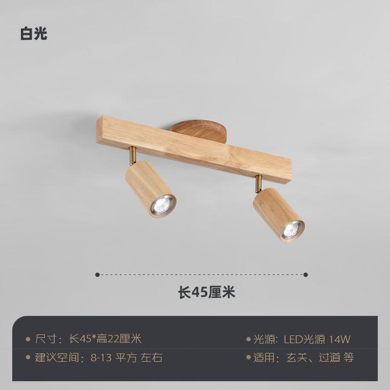 Wood Led Ceiling Lamp With Spot Lights For Living Room Bedroom Corridor Home Indoor Modern Chandeliers Spotlight