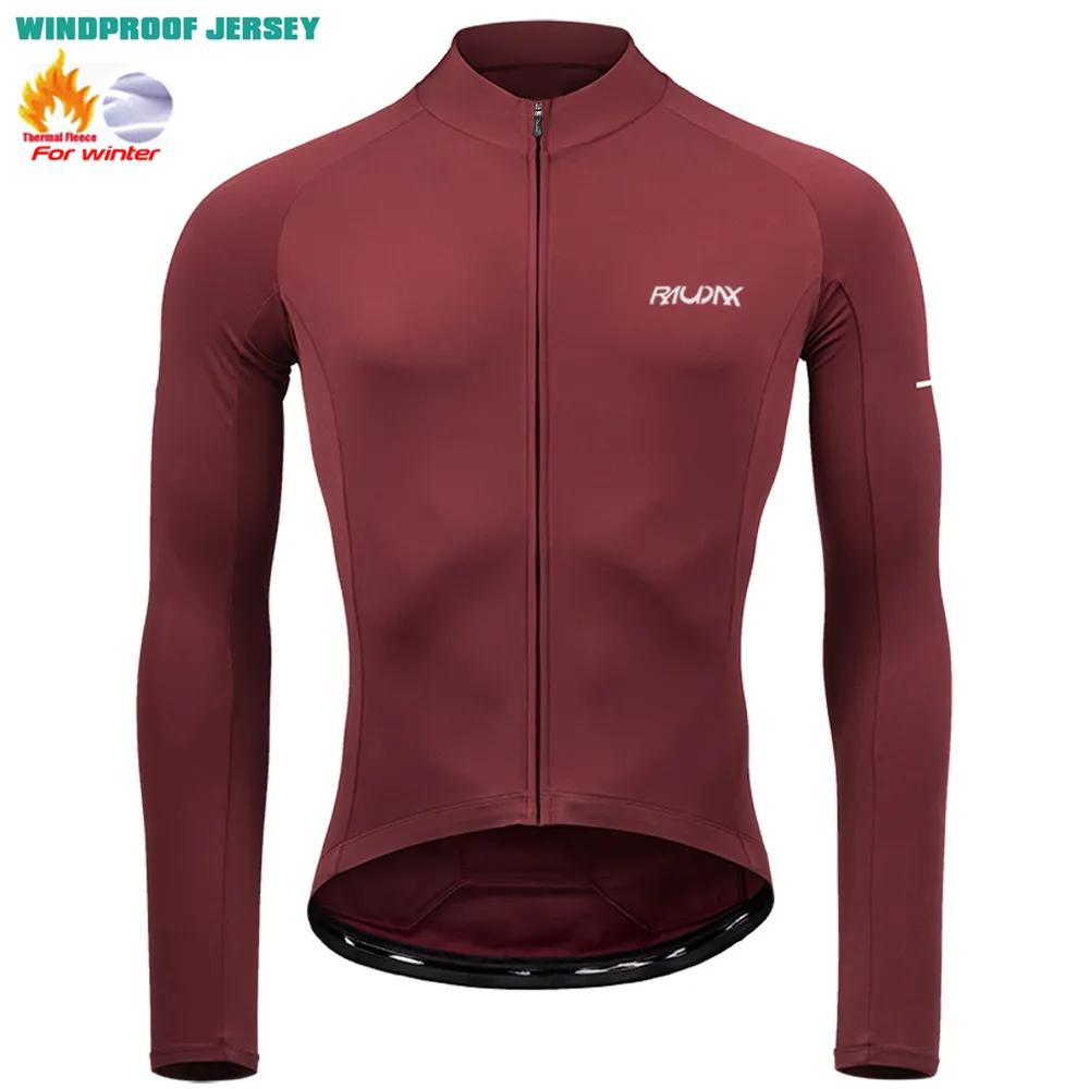 RAUDAX 2024 Man's Winter Cycling Clothing Long Sleeves Thermal Fleece Cycling Jersey Set Outdoor Keep Warm Road Bike Sportswear