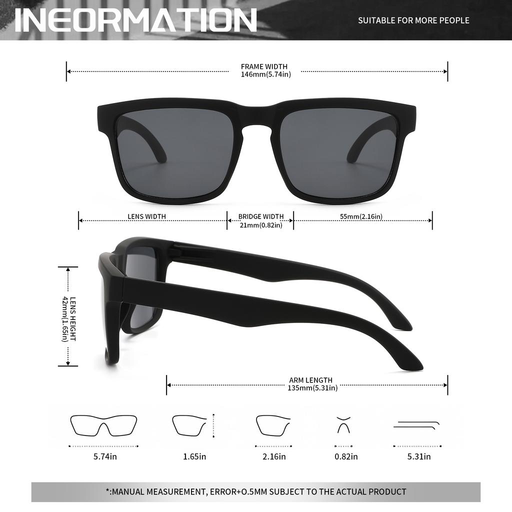 4PCS Square Sports Sunglasses with Designer Temple Pattern - UV400 for Men Women Beach Vacation 7