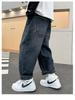 Boys' Plush Lined Jeans - 2025 Autumn/Winter Casual Fashion for Middle and Older Children