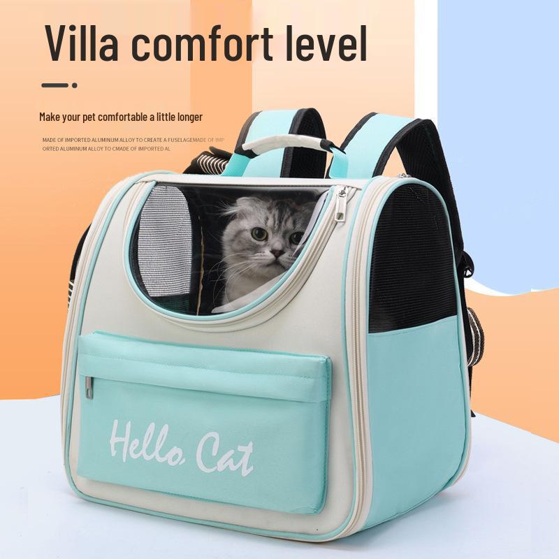 Portable Cat Carrier Backpack: Breathable, Foldable, Double-Shoulder Bag for Pets