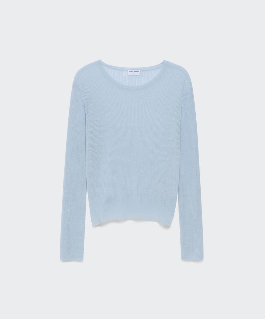 MUSINSA STANDARD WOMAN Women'S Linen Blend Ribbed Sheer Knit [Cloudy Blue]