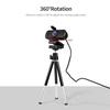 1080P HD Wide-angle Webcam Video Conference Camera USB Plug & Play with Lens Cap & Tripod for