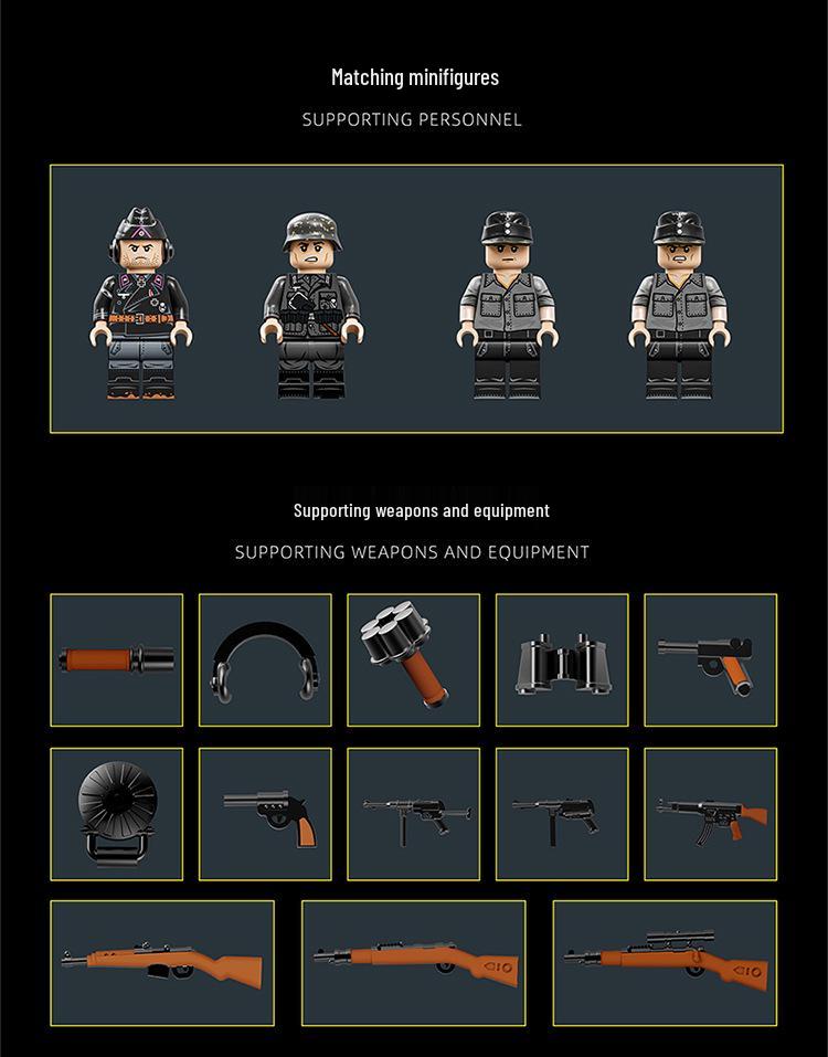 Tiger 97001 Heavy Tank Military Model Building Kit with Minifigures