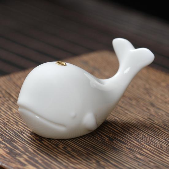 Mini Ceramic Incense Holder, Whale Shape Incense Stick Holder, Cute Incense Burner, Multi-purpose Ornament for Bedroom Yoga Room Tea House