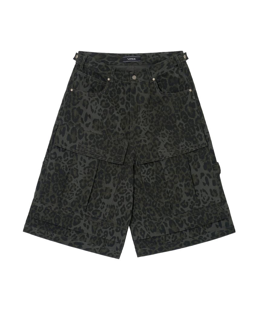 IDWS Ignis Maxi Cargo Bermuda Shorts Leopard