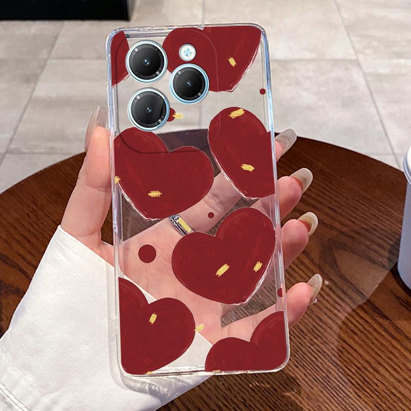 For Infinix Hot 40 Pro Case X6837 Aesthetic Cute Cat Casing Soft TPU Bumper Infinix Hot40Pro 40i Transparent Silicone Back Cover