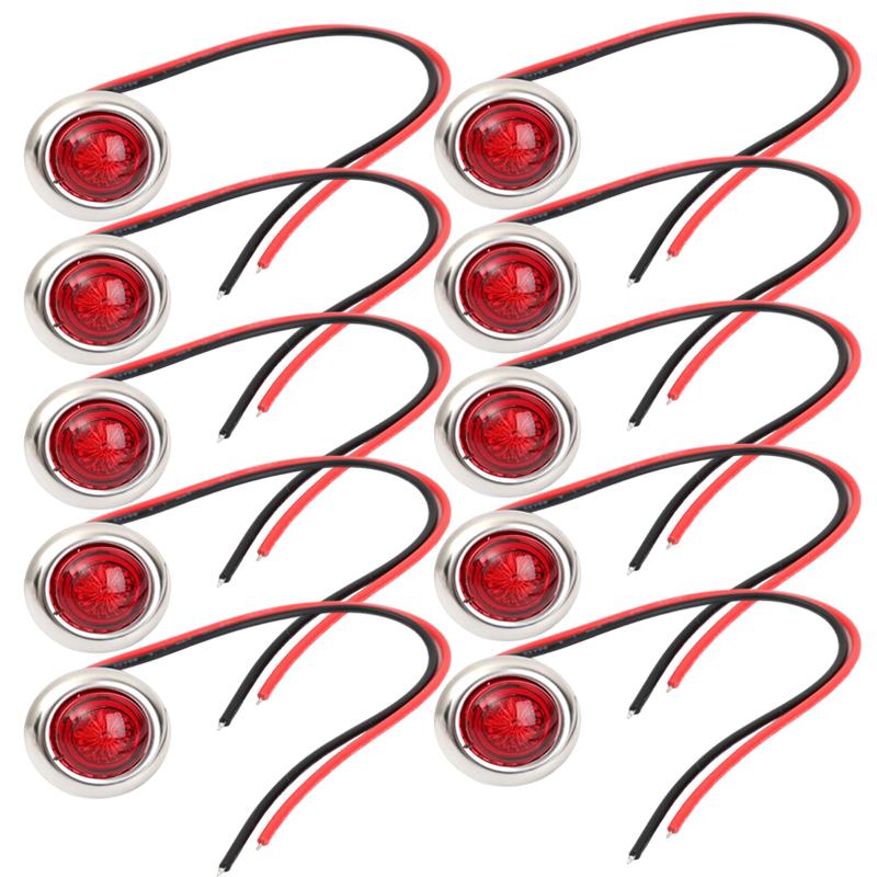 Car Vans Front and Rear Indicator Lights Boat Rear Night Driving Safety Warning Portable Round LED Headlight Side Marker Light