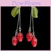 Cherry Skull Resin Earrings With Geometric Design For Fashion Women