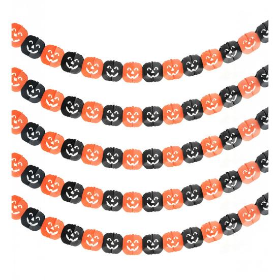 Indoor Party Supplies 5 Pcs 10FT Halloween Banner, Spooky Spider Bat Skull Ghost Seasonal Banner Pumpkin Hanging Bunting Garland for Party,