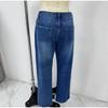 Damen Loch Jeans Vintage Ripped Denim Straight Pants 2025 Streetwear Bodenlang Mittlere Taille Gewaschen Distressed Damen Hose
