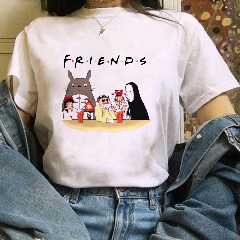 

Miyazaki Hayao Kawaii T-shirt Graphic Tshirt Clothes Fashion Totoro Studio Ghibli Cute Anime T Shirt Women Harajuku M