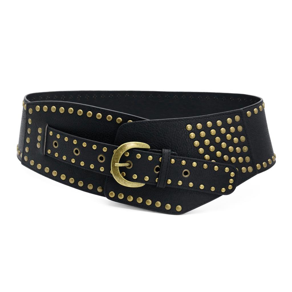 Rivet Vintage Belt Vintage Wide Belt Waist Seal Outside Spice Girl Wear Ladies Waist Seal