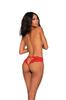 Tanga Rouge Ouvert à L'entrejambe Dg1468 Red