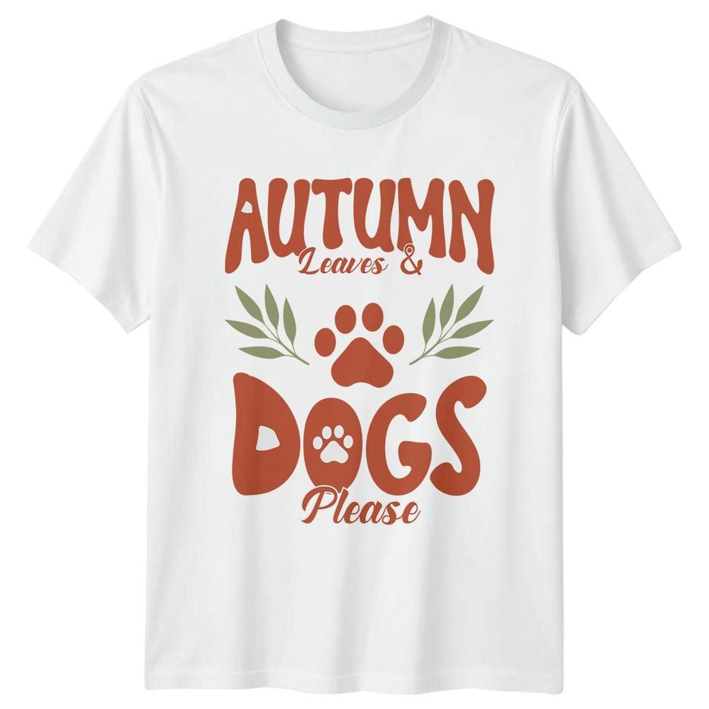Autumn Leaves Dogs Please TShirt Retro Style Dog Lover Autumn S