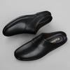 Fashion New Genuine Leather Mens Slippers Summer Breathable Casual Shoes Slip-on Lazy Half Shoes Walking Loafers Men Moccasins Half Drag