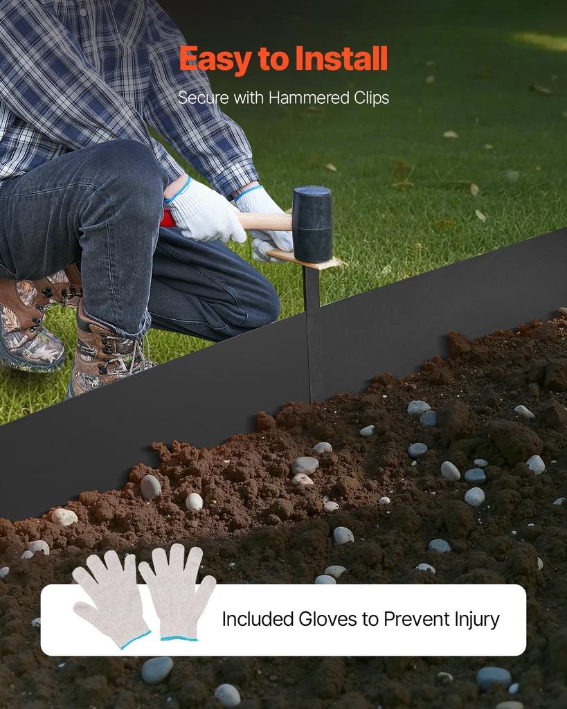 Steel Landscape Edging 4 Packs 40 X 8in Rust-Resistant Pathway Divider