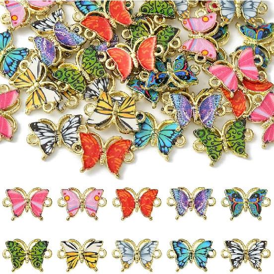 DanLingJewelry 40 Pieces 8 Various Style Ball Connectors Charms Enamel Basketball Football Volleyball Pendants Football Sports Pendants for Jewelry