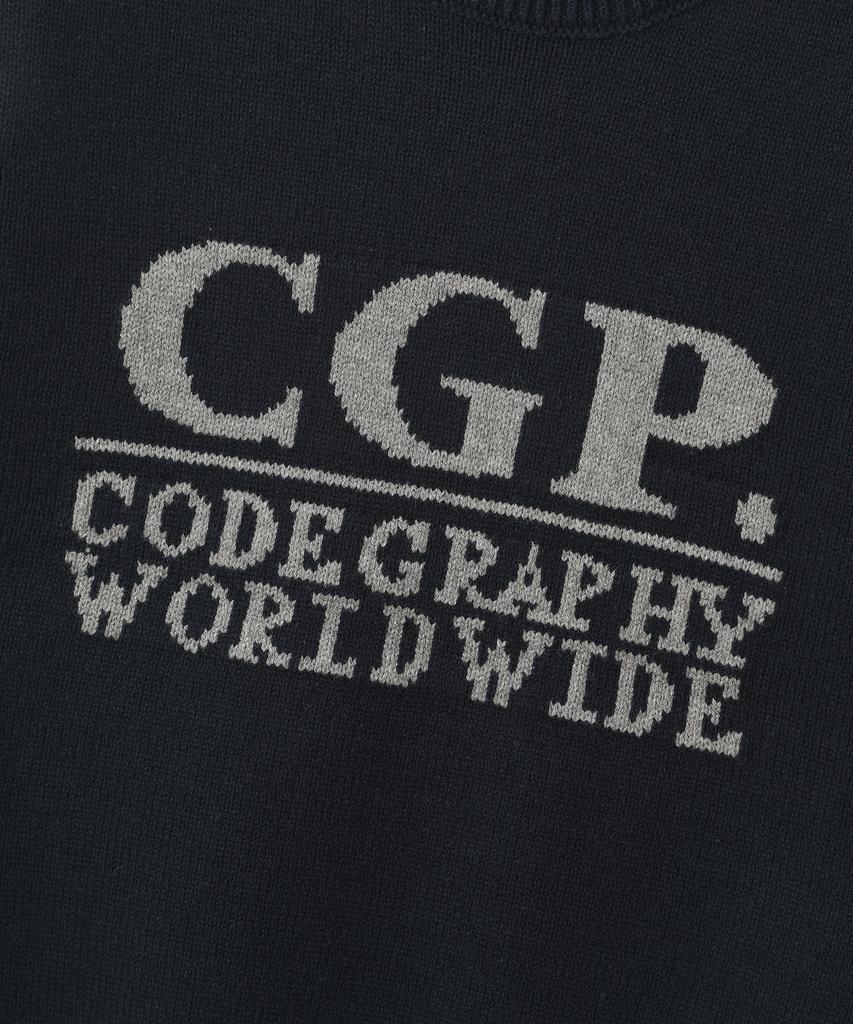 CGP (Women) Square Logo Short Sleeve Knit - Dark Navy