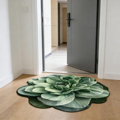 3D Visual Flower Rug Realistic Floral Floor Mat Non-Slip Absorbent Bathroom Rug for Bedroom Living Room Playroom Entrance Decor