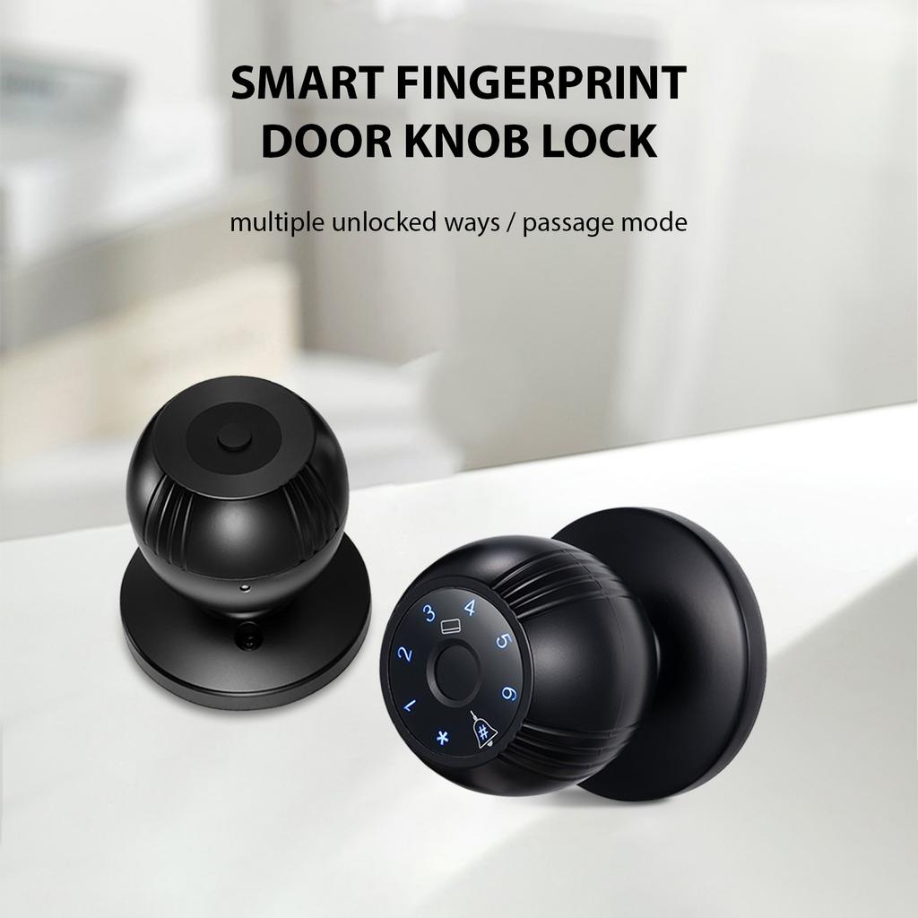 Smart Lock Keyless Entry Door Lock Fingerprint Door Knob TY App Remote Access BT 5in1
